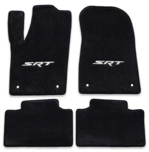 2013-2015 Jeep Grand Cherokee SRT Black Velourtex Carpet- 4pc Mat Set - SRT Logo - Foto 1 di 8