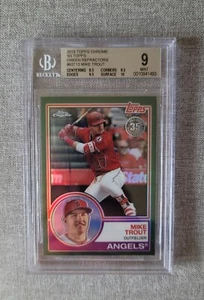 2018 Chrome 1983 Topps Green Refractor 57/99 (Mike Trout) #83T-12 BGS 9 🐐 (DR) - Picture 1 of 3