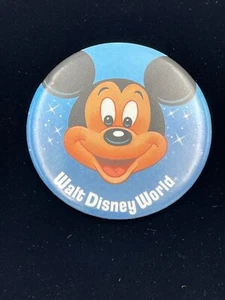 Vintage Mickey Mouse Walt Disney World 3" Round Pin - Picture 1 of 2