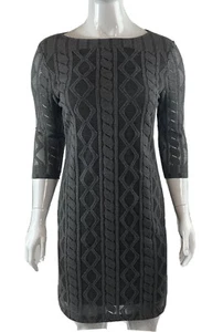 Julia Jordan Gray Sheath Size Small Dress Career Cocktail 3/4 Sleeve Stretch EUC - Picture 1 of 10