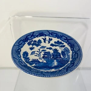 Plato de entremeses pequeño sauce azul SUPER RARO Japón 5" plato platillo Japón - Imagen 1 de 5