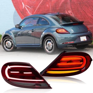 Red LED Tail Lights For VW Beetle 2014-2019 Sequential Turn Signal Rear Lamps - Picture 1 of 14