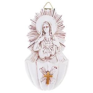 Resins Wall Mounted Key Box with Holy Water Font Designs for Faithful Household - Picture 1 of 8