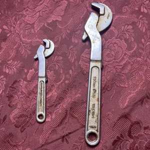 Vintage 10” 250mm & 5” 50mm Auto Adjustable Wrench Drop Forged Steel - Picture 1 of 16