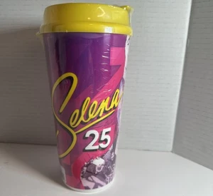 SELENA 25 Sammlerstück Kunststoff Reisebecher Becher Becher gelber Deckel versiegelt RAR - Bild 1 von 6