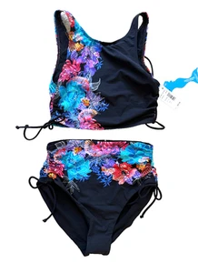 NEU NEU MIT ETIKETT Skydippers zwei 2-teiliger Badeanzug M MEDIUM sportlicher BH hohe Taille unten - Bild 1 von 6