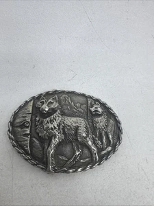 Alpha Wolf Silber Gürtelschnalle Made In The USA 1995 - Bild 1 von 4