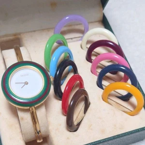 Vintage Exc+5 Gucci Change Bezel 11/12.2 12Colors Women's Quartz Watch - Picture 1 of 16