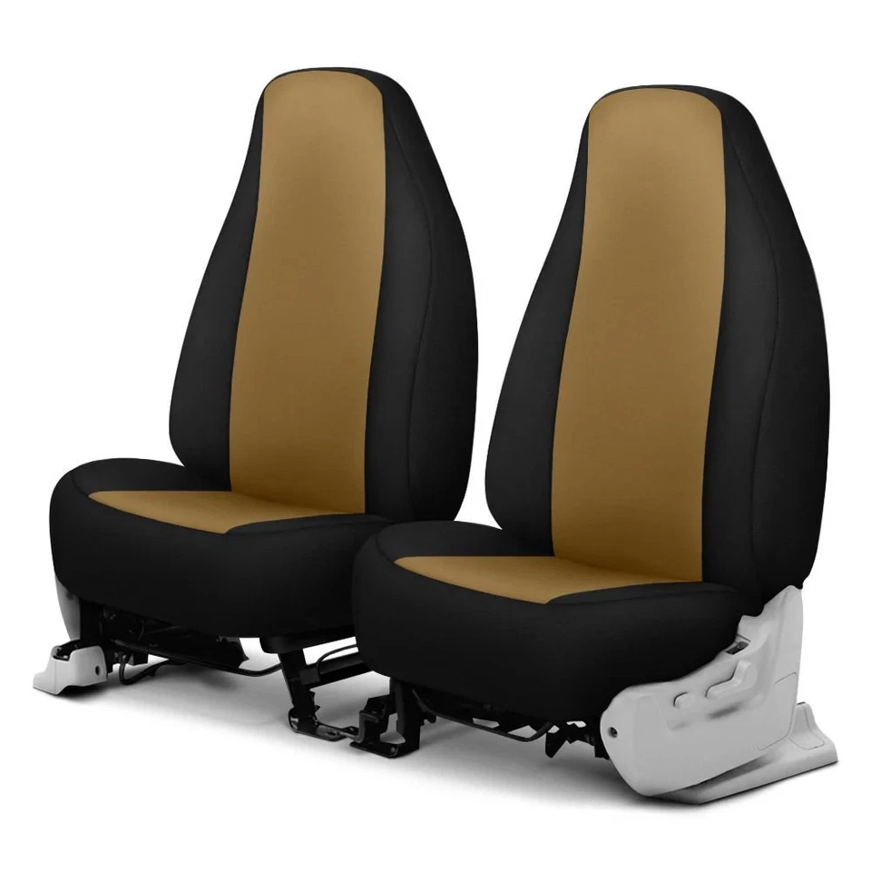 For Geo Metro 89-97 Genuine Neoprene 1st Row Tan w Black Custom Seat Covers Foto 1 de 2