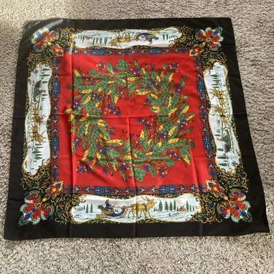 Bufanda Cuadrada Tema Navidad Hecho en Italia 34 X 34 Foto 1 de 4