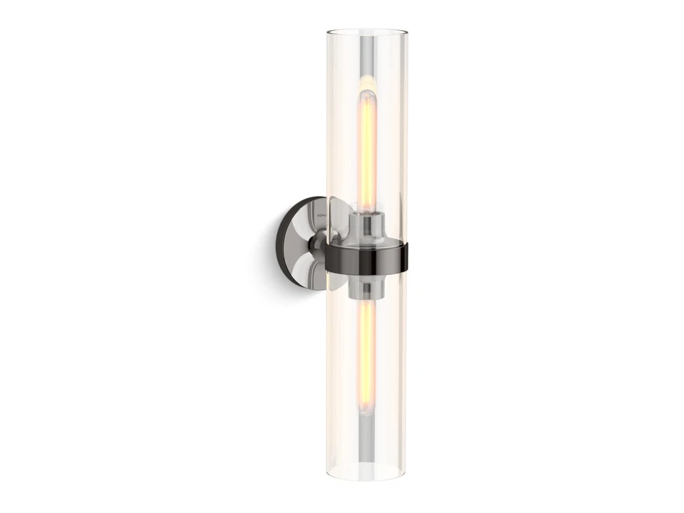 KOHLER Purist 22 in. 2-Light Wall Sconce in Titanium (27263-SC02-TTL)