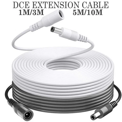 2.1mm x 5.5mm DC Connector Lead Male to Female Power Cable 1M /3M/5M /10M UK - Image 1 of 4