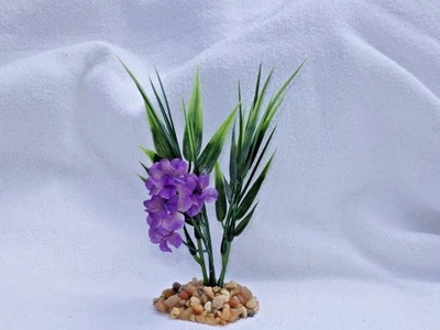 5-6" XS soft Regular-leaf BAMBOO plastic plant & silk FLOWER Goldfish & Betta-sa - Image 1 of 4