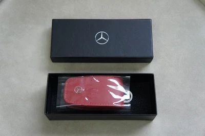 NIB Genuine Mercedes-Benz Gen6 Schwarz Red Leather Car Key Fob Remote Bag Case - Image 1 of 4