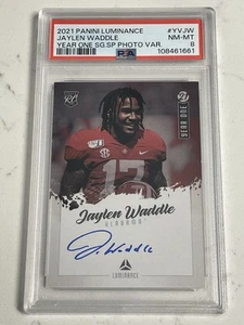 2021 Luminance Jaylen Waddle Rookie RC ON CARD AUTO Dolphins PSA 8 NM POP 3 - Bild 1 von 2