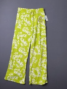 Dr. Seuss Grinch Pajama Pants Size MEDIUM Christmas Pockets Wide Legs EUC - Picture 1 of 12