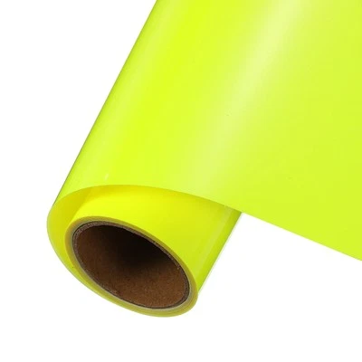 Fluorescent Yellow Permanent Vinyl, 12 Inch x 5ft Adhesive Vinyl Roll - Image 1 of 4
