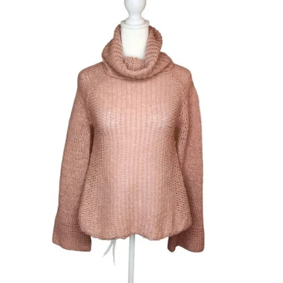 Suéter Calypso St Barth Cherita Crochet Lana Merino Mezcla Mohair Cuello Alto XS Foto 1 de 4