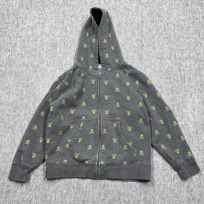 Sudadera con Capucha Y2K Old Navy Calavera y Huesos Cruzados AOP Cremallera Completa Talla S (6-7) Años 2000 Patinador Foto 1 de 4