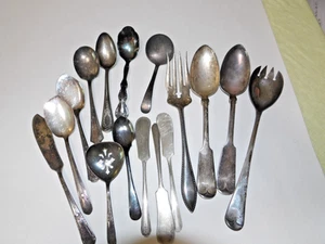 Lot of 17 Vintage Silverplate Utensils - Picture 1 of 1