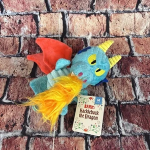 Bark Box Plush Dog Toy Hackleback The Dragon Crinkle Squeak Medium - Picture 1 of 3