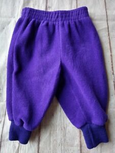 Vintage Gymboree Rainbow Logo Tag Sweat Pants, Purple Fleece, Newborn