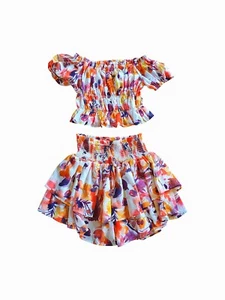 Y- Clù set completo estivo Top E Gonna Stampa Multicolore Taglia S/IT 40 Ragazza - Foto 1 di 17