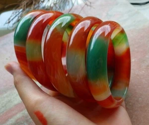 1 Pc CHINESE Red AGATE JADE JADE Round circle Bangle Bracelet 60 mm 397459 - Picture 1 of 10