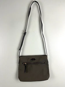 Kate Spade New York Olive Green Nylon Crossbody Bag Purse Leather Strap Black - Picture 1 of 10