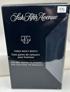 Saks Fifth Avenue 3er Pack SOLID BLACK Herren Slips Pima Cotton Gr. XXL (44-46) - Bild 1 von 5