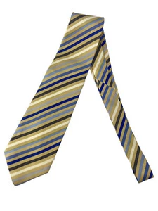 Bijoux Terner Repp Krawatte 100% Seide bunt Handarbeit gelb gold blau - Bild 1 von 12