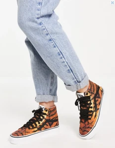 Vans SK8 HI TAPERED Animal Print (Tiger/True White) Women's Shoes Size 7 - Picture 1 of 6