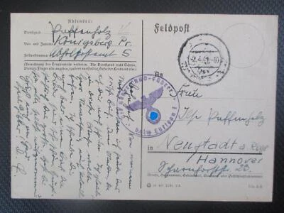 (X4134) Feldpost Höhere RAD-FÜhrer Luftgau I - Königsberg 1941 nach Neustadt Rgb - Bild 1 von 2