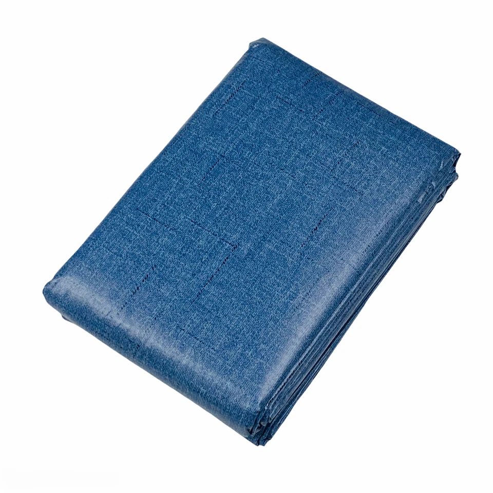 Mainstays Blue Denim Look Navy PEVA Vinyl Rectangle Tablecloth 60"x102" - Image 1 of 2