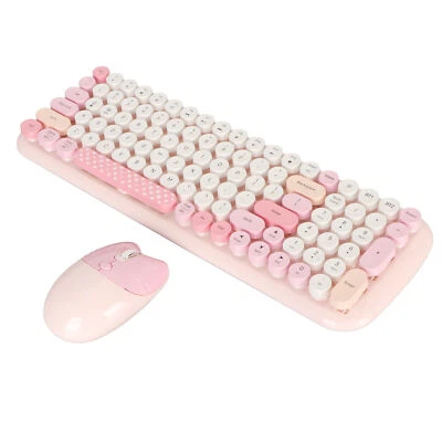 Wireless Keyboard Mouse Cute Round Keys Keyboard Mouse Combo - Image 1 of 4