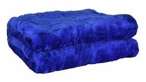 New Luxury Floral Print Single Size Ultra Soft And Lush Winter Mink Blanket Blue - Picture 1 of 4