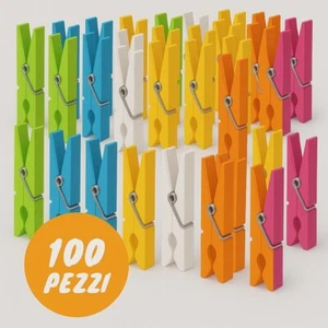 KIT 50 \ 100 PZ MOLLETTE BUCATO IN PLASTICA BIANCHE E COLORATE - Foto 1 di 9
