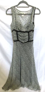 Studio M Womens Sleeveless Black & White Flowing Dress 100% Silk Size XS GUC - Picture 1 of 5