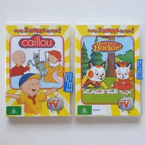 Caillou + Hurray For Huckle (DVD, 2-Disc) PAL Region 4 (Over 4+ Hours of Fun!) - Picture 1 of 8