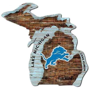 Letrero de angustia estatal de los Detroit Lions aproximadamente 16" x 23" - Imagen 1 de 1