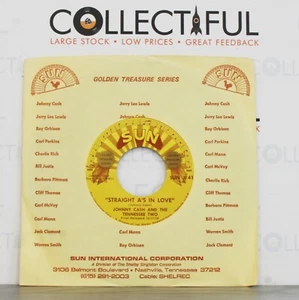 JOHNNY CASH - STRAIGHT A'S IN LOVE - SUN #41 - TREASURE *EX* 7" SINGLE 🔥 - Imagen 1 de 2