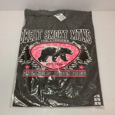 Camiseta grande Great Smoky Mountains Pigeon Forge Gatlinburg Tennessee L, rosa Foto 1 de 4