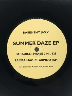 Basement Jaxx Summer Daze Single 12inchi Vinyl Record 1995 UK From Japan - Image 1 of 4