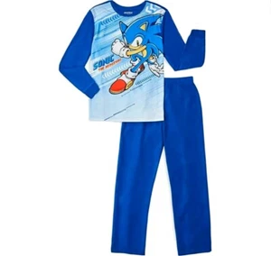 SONIC The Hedgehog Child Pajamas size 4 5 6 7 8 10 12 Sleepwear Flannel Set New - Picture 1 of 1