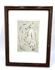 Patricia Tool McHugh Drypoint Etching Seated Woman A.P. 1960-1970 Framed Signed - Picture 1 of 10