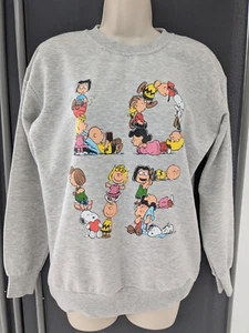 Peanuts Snoopy and Gang Polycotton Sweatshirt Top Sz S 8-10 Grey Good Used Cond - Picture 1 of 6