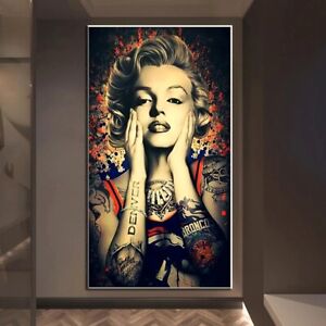 Vintage Tattoo Marilyn Monroe Portrait Canvas Painting Prints Home Wall Decor