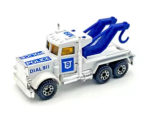 Matchbox MB61 Peterbilt Wreck Truck Police M9 1981 Blue Hooks Mint in PVC Box - Picture 1 of 6