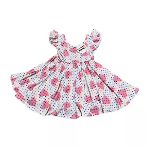 Dot Dot Smile NWT Girl Size 12/24M Hearts Dots Empire Flutter Sleeve Twirl Dress - Picture 1 of 5
