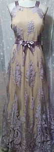 Nuevo Vestido Largo TRIXXI Juniors Talla 15 Floral Bordado Lavanda Brillante - Imagen 1 de 7